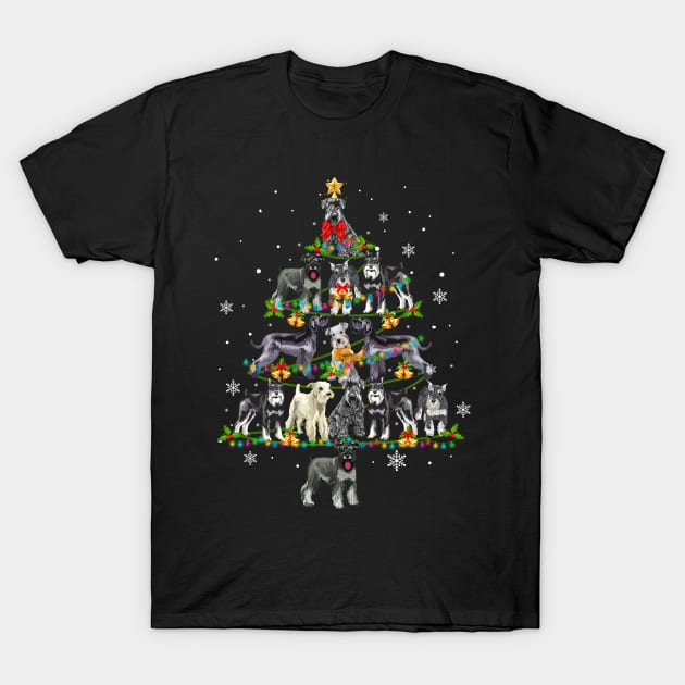 Cute Miniature Schnauzer Christmas Tree Xmas Gift T-Shirt by Simpsonfft